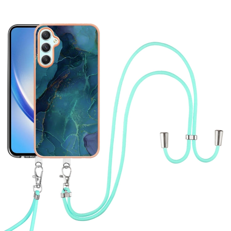 Electroplating Marble Dual-side IMD Phone Case with Lanyard, For Samsung Galaxy A25 5G, For Samsung Galaxy S23 FE 5G, For Samsung Galaxy A24, For Samsung Galaxy A04E