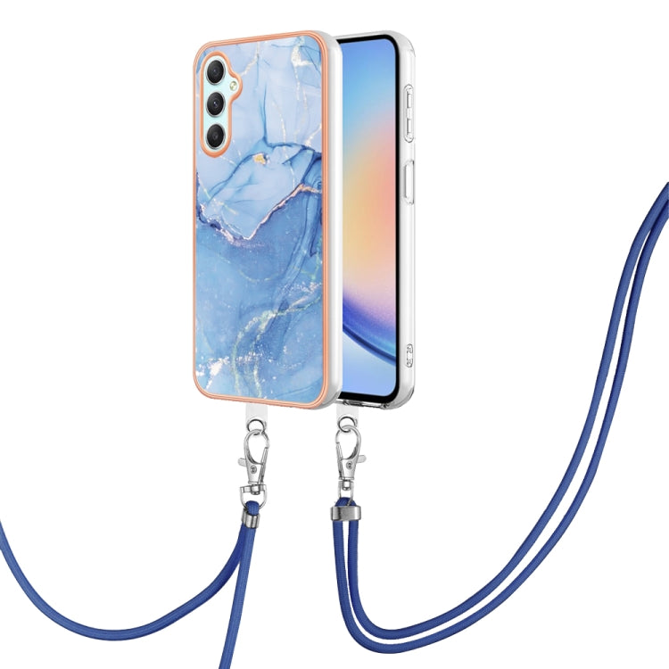 Electroplating Marble Dual-side IMD Phone Case with Lanyard, For Samsung Galaxy A25 5G, For Samsung Galaxy S23 FE 5G, For Samsung Galaxy A24, For Samsung Galaxy A04E