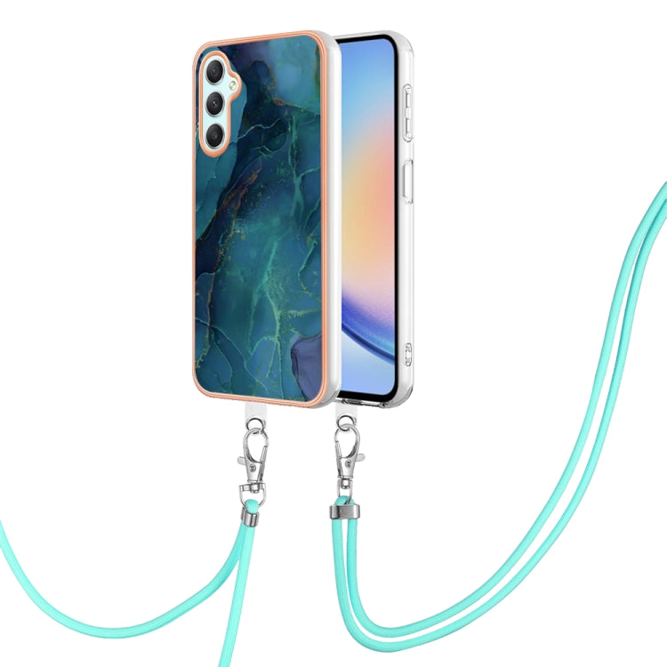 Electroplating Marble Dual-side IMD Phone Case with Lanyard, For Samsung Galaxy A25 5G, For Samsung Galaxy S23 FE 5G, For Samsung Galaxy A24, For Samsung Galaxy A04E
