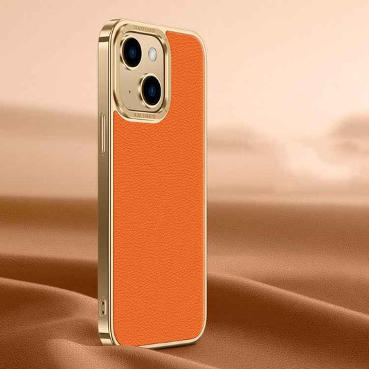 Litchi Texture Genuine Leather Phone Case