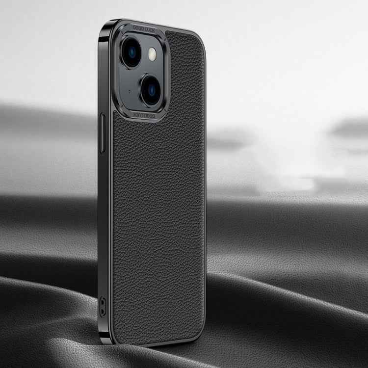 Litchi Texture Genuine Leather Phone Case