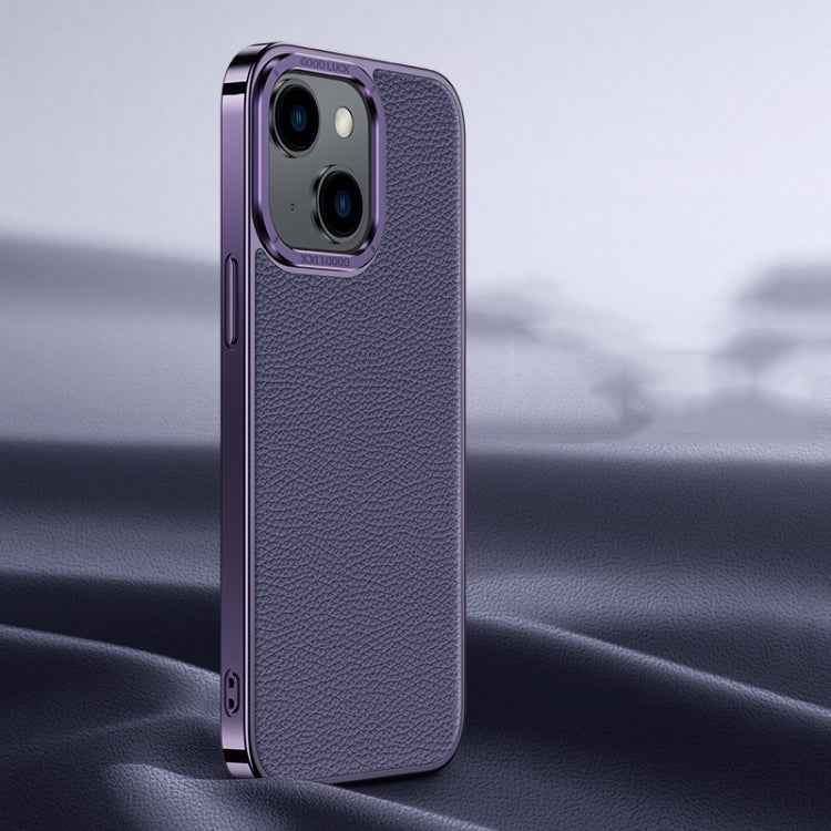 Litchi Texture Genuine Leather Phone Case