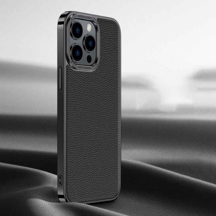 Litchi Texture Genuine Leather Phone Case