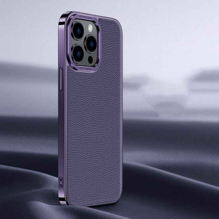 Litchi Texture Genuine Leather Phone Case