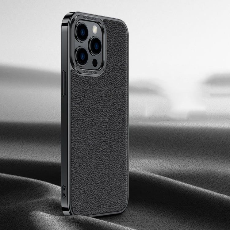 Litchi Texture Genuine Leather Phone Case