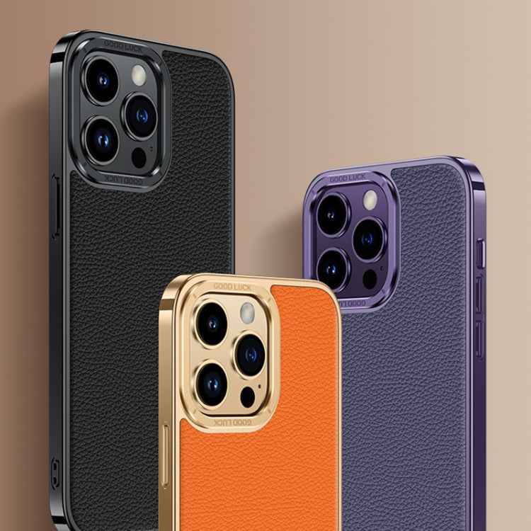 Litchi Texture Genuine Leather Phone Case