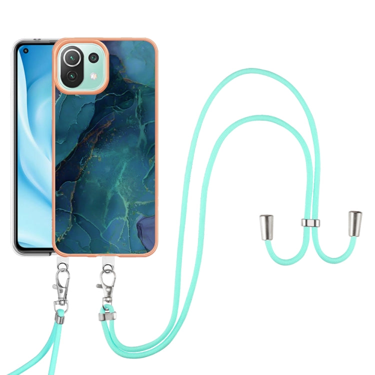 Electroplating Marble Dual-side IMD Phone Case with Lanyard