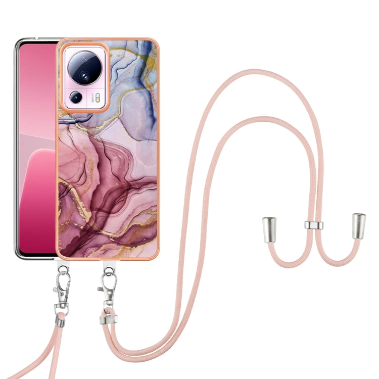 Electroplating Marble Dual-side IMD Phone Case with Lanyard