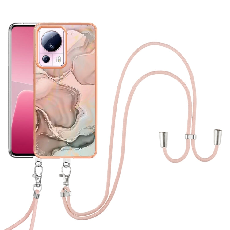 Electroplating Marble Dual-side IMD Phone Case with Lanyard