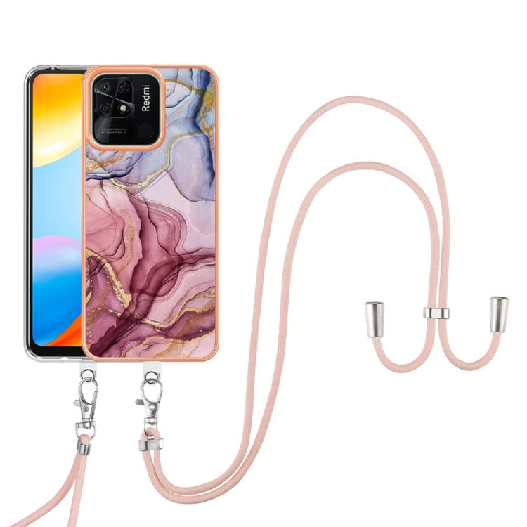 Electroplating Marble Dual-side IMD Phone Case with Lanyard