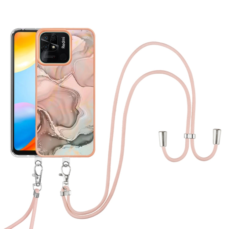 Electroplating Marble Dual-side IMD Phone Case with Lanyard