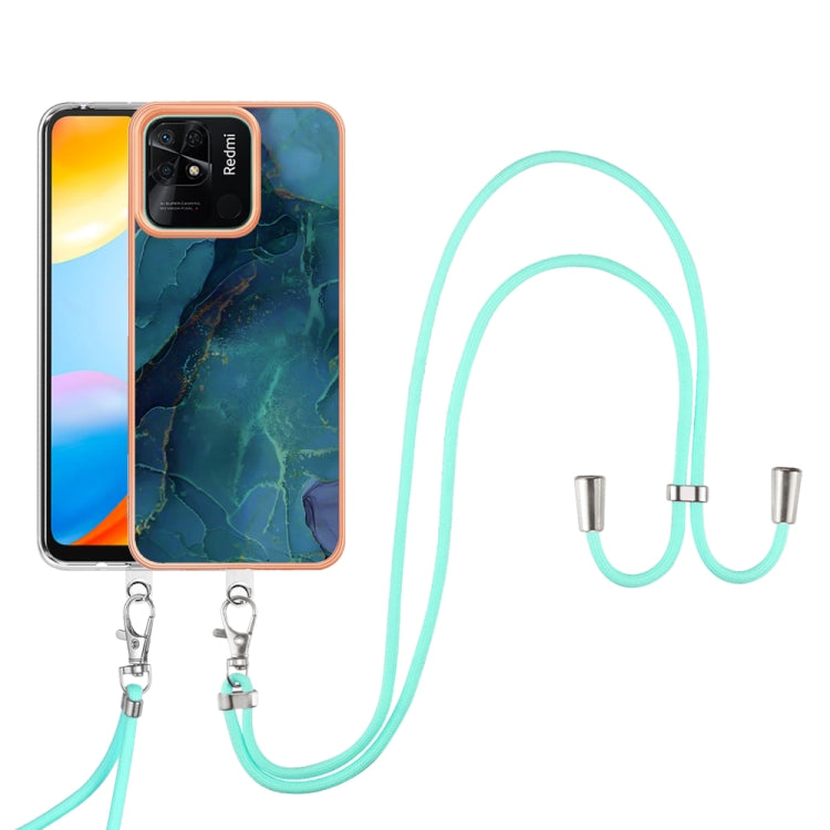 Electroplating Marble Dual-side IMD Phone Case with Lanyard
