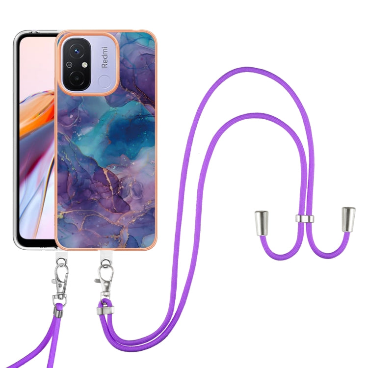 Electroplating Marble Dual-side IMD Phone Case with Lanyard