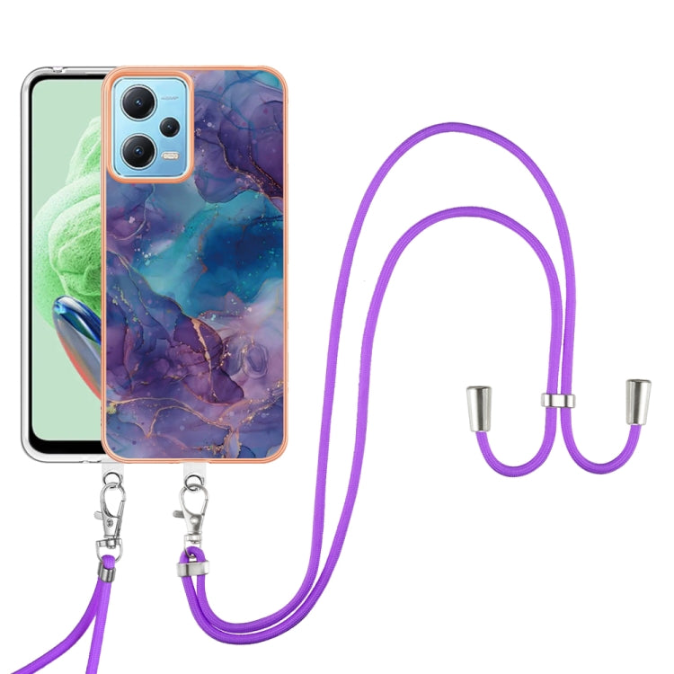 Electroplating Marble Dual-side IMD Phone Case with Lanyard