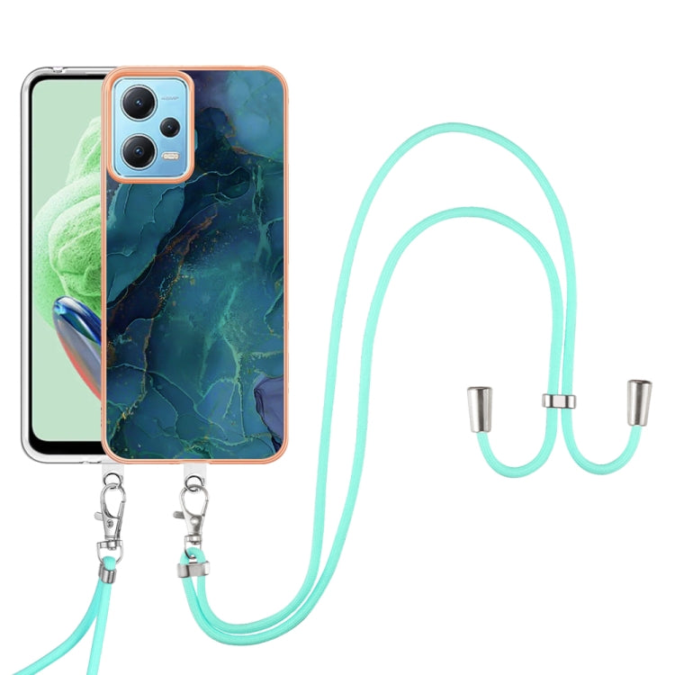 Electroplating Marble Dual-side IMD Phone Case with Lanyard