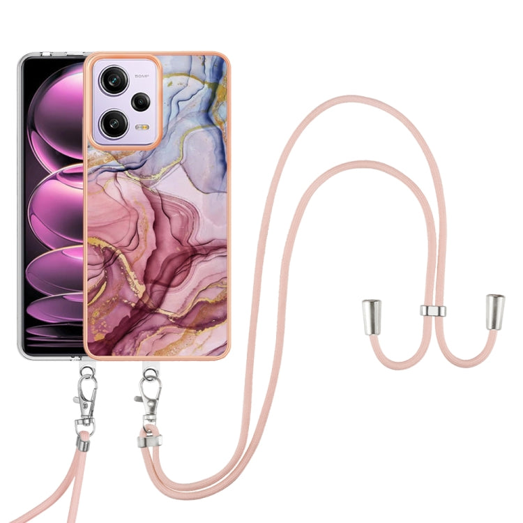Electroplating Marble Dual-side IMD Phone Case with Lanyard