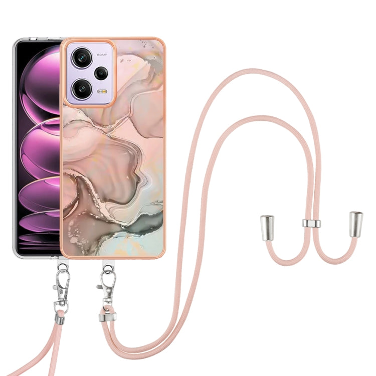 Electroplating Marble Dual-side IMD Phone Case with Lanyard