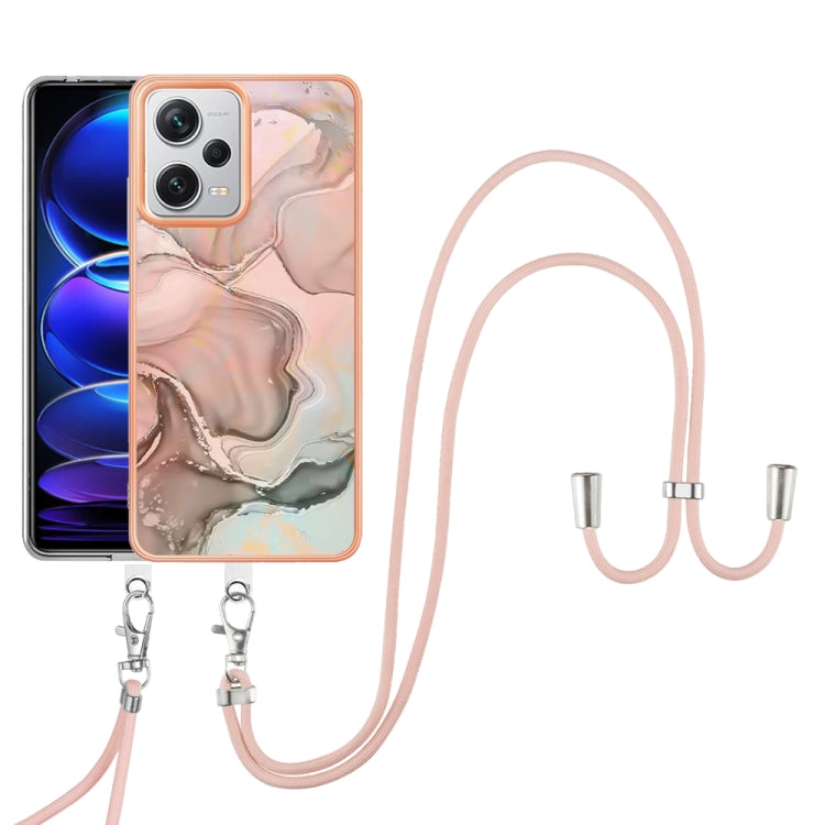 Electroplating Marble Dual-side IMD Phone Case with Lanyard, For Xiaomi Redmi Note 13 Pro+ 5G, For Xiaomi Redmi Note 13 Pro 5G Global, For Xiaomi 13T/13T Pro, For Xiaomi Poco F5 5G, For Xiaomi Poco F5 Pro 5G / Redmi K60, For Xiaomi Redmi Note 12S 4G   ...