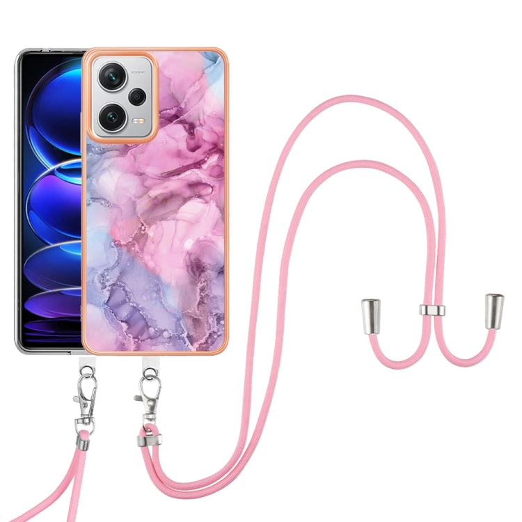 Electroplating Marble Dual-side IMD Phone Case with Lanyard, For Xiaomi Redmi Note 13 Pro+ 5G, For Xiaomi Redmi Note 13 Pro 5G Global, For Xiaomi 13T/13T Pro, For Xiaomi Poco F5 5G, For Xiaomi Poco F5 Pro 5G / Redmi K60, For Xiaomi Redmi Note 12S 4G   ...