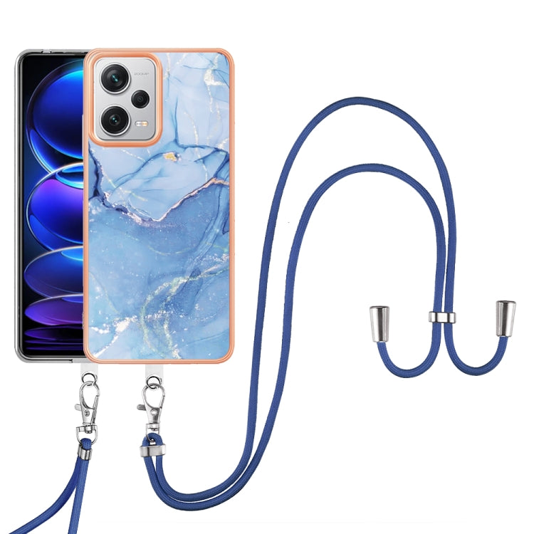 Electroplating Marble Dual-side IMD Phone Case with Lanyard, For Xiaomi Redmi Note 13 Pro+ 5G, For Xiaomi Redmi Note 13 Pro 5G Global, For Xiaomi 13T/13T Pro, For Xiaomi Poco F5 5G, For Xiaomi Poco F5 Pro 5G / Redmi K60, For Xiaomi Redmi Note 12S 4G   ...