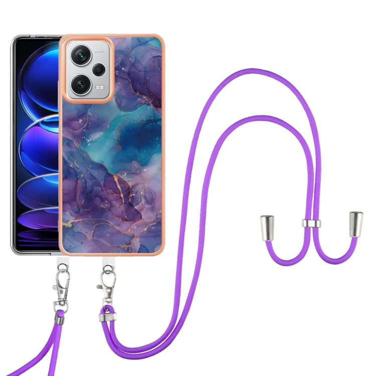 Electroplating Marble Dual-side IMD Phone Case with Lanyard, For Xiaomi Redmi Note 13 Pro+ 5G, For Xiaomi Redmi Note 13 Pro 5G Global, For Xiaomi 13T/13T Pro, For Xiaomi Poco F5 5G, For Xiaomi Poco F5 Pro 5G / Redmi K60, For Xiaomi Redmi Note 12S 4G   ...