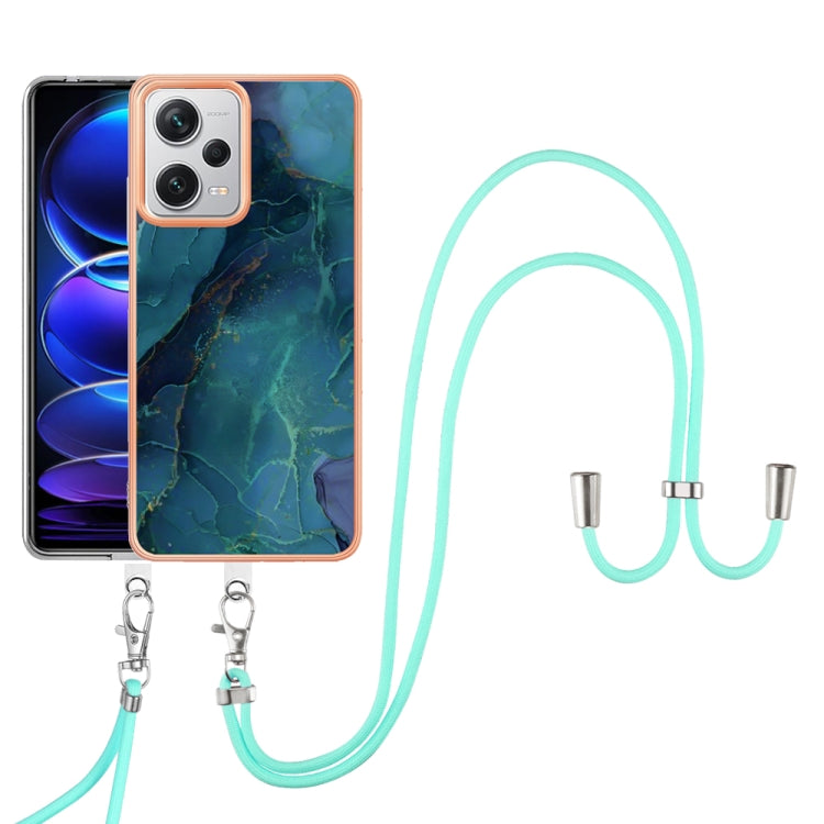 Electroplating Marble Dual-side IMD Phone Case with Lanyard, For Xiaomi Redmi Note 13 Pro+ 5G, For Xiaomi Redmi Note 13 Pro 5G Global, For Xiaomi 13T/13T Pro, For Xiaomi Poco F5 5G, For Xiaomi Poco F5 Pro 5G / Redmi K60, For Xiaomi Redmi Note 12S 4G   ...