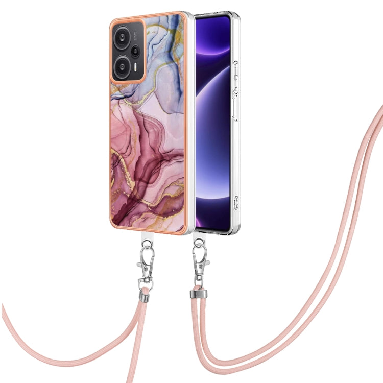 Electroplating Marble Dual-side IMD Phone Case with Lanyard, For Xiaomi Redmi Note 13 Pro+ 5G, For Xiaomi Redmi Note 13 Pro 5G Global, For Xiaomi 13T/13T Pro, For Xiaomi Poco F5 5G, For Xiaomi Poco F5 Pro 5G / Redmi K60, For Xiaomi Redmi Note 12S 4G   ...
