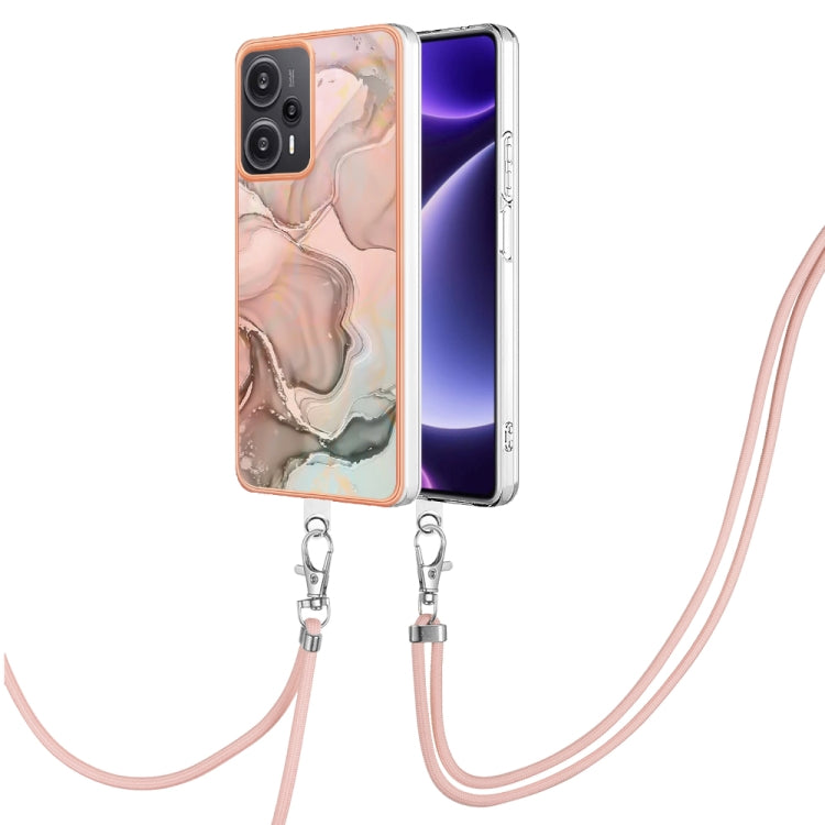 Electroplating Marble Dual-side IMD Phone Case with Lanyard, For Xiaomi Redmi Note 13 Pro+ 5G, For Xiaomi Redmi Note 13 Pro 5G Global, For Xiaomi 13T/13T Pro, For Xiaomi Poco F5 5G, For Xiaomi Poco F5 Pro 5G / Redmi K60, For Xiaomi Redmi Note 12S 4G   ...