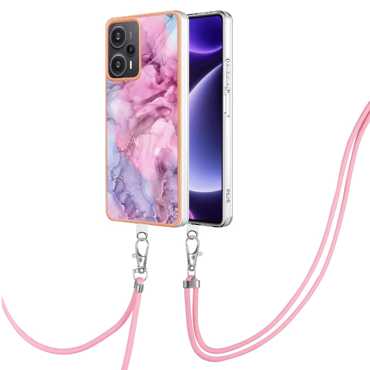 Electroplating Marble Dual-side IMD Phone Case with Lanyard, For Xiaomi Redmi Note 13 Pro+ 5G, For Xiaomi Redmi Note 13 Pro 5G Global, For Xiaomi 13T/13T Pro, For Xiaomi Poco F5 5G, For Xiaomi Poco F5 Pro 5G / Redmi K60, For Xiaomi Redmi Note 12S 4G   ...