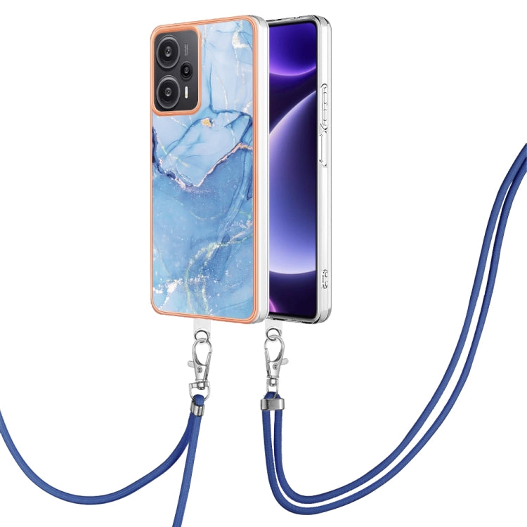 Electroplating Marble Dual-side IMD Phone Case with Lanyard, For Xiaomi Redmi Note 13 Pro+ 5G, For Xiaomi Redmi Note 13 Pro 5G Global, For Xiaomi 13T/13T Pro, For Xiaomi Poco F5 5G, For Xiaomi Poco F5 Pro 5G / Redmi K60, For Xiaomi Redmi Note 12S 4G   ...