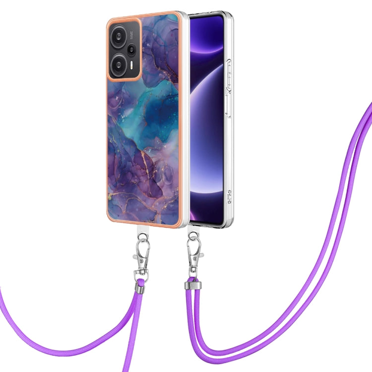 Electroplating Marble Dual-side IMD Phone Case with Lanyard, For Xiaomi Redmi Note 13 Pro+ 5G, For Xiaomi Redmi Note 13 Pro 5G Global, For Xiaomi 13T/13T Pro, For Xiaomi Poco F5 5G, For Xiaomi Poco F5 Pro 5G / Redmi K60, For Xiaomi Redmi Note 12S 4G   ...