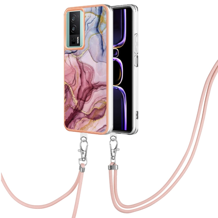 Electroplating Marble Dual-side IMD Phone Case with Lanyard, For Xiaomi Redmi Note 13 Pro+ 5G, For Xiaomi Redmi Note 13 Pro 5G Global, For Xiaomi 13T/13T Pro, For Xiaomi Poco F5 5G, For Xiaomi Poco F5 Pro 5G / Redmi K60, For Xiaomi Redmi Note 12S 4G   ...