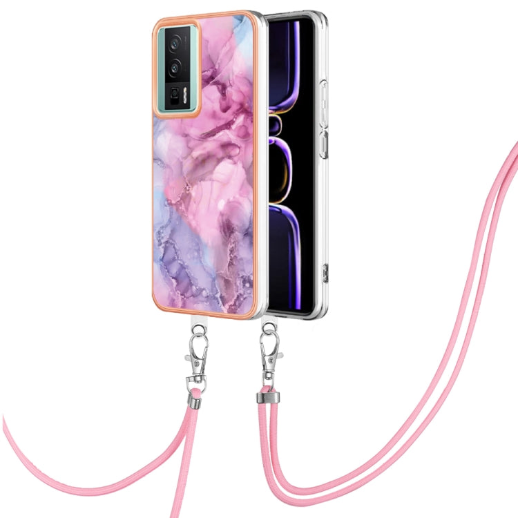 Electroplating Marble Dual-side IMD Phone Case with Lanyard, For Xiaomi Redmi Note 13 Pro+ 5G, For Xiaomi Redmi Note 13 Pro 5G Global, For Xiaomi 13T/13T Pro, For Xiaomi Poco F5 5G, For Xiaomi Poco F5 Pro 5G / Redmi K60, For Xiaomi Redmi Note 12S 4G   ...