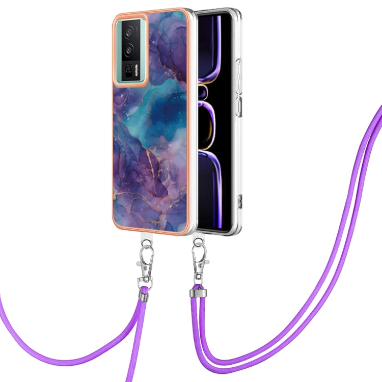 Electroplating Marble Dual-side IMD Phone Case with Lanyard, For Xiaomi Redmi Note 13 Pro+ 5G, For Xiaomi Redmi Note 13 Pro 5G Global, For Xiaomi 13T/13T Pro, For Xiaomi Poco F5 5G, For Xiaomi Poco F5 Pro 5G / Redmi K60, For Xiaomi Redmi Note 12S 4G   ...