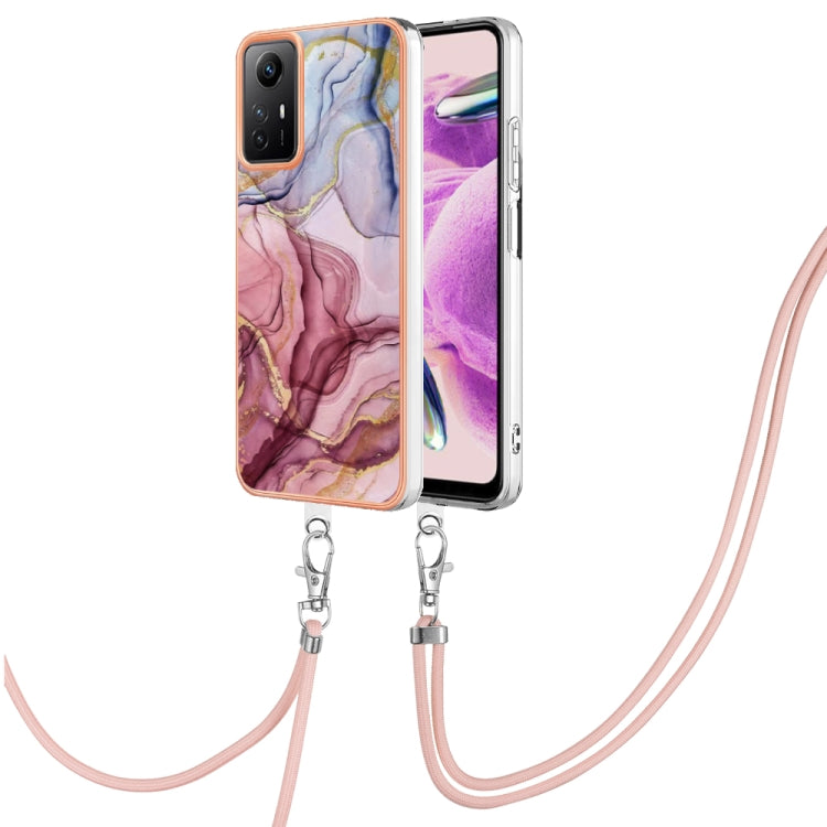 Electroplating Marble Dual-side IMD Phone Case with Lanyard, For Xiaomi Redmi Note 13 Pro+ 5G, For Xiaomi Redmi Note 13 Pro 5G Global, For Xiaomi 13T/13T Pro, For Xiaomi Poco F5 5G, For Xiaomi Poco F5 Pro 5G / Redmi K60, For Xiaomi Redmi Note 12S 4G   ...
