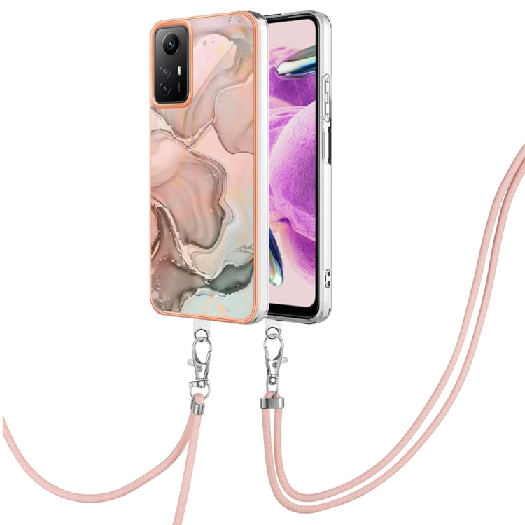 Electroplating Marble Dual-side IMD Phone Case with Lanyard, For Xiaomi Redmi Note 13 Pro+ 5G, For Xiaomi Redmi Note 13 Pro 5G Global, For Xiaomi 13T/13T Pro, For Xiaomi Poco F5 5G, For Xiaomi Poco F5 Pro 5G / Redmi K60, For Xiaomi Redmi Note 12S 4G   ...