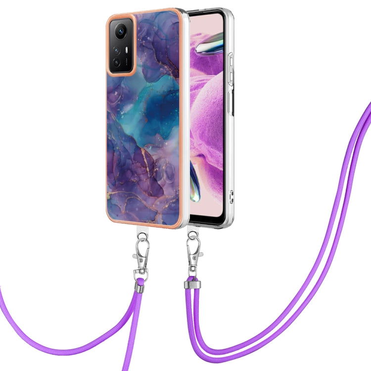 Electroplating Marble Dual-side IMD Phone Case with Lanyard, For Xiaomi Redmi Note 13 Pro+ 5G, For Xiaomi Redmi Note 13 Pro 5G Global, For Xiaomi 13T/13T Pro, For Xiaomi Poco F5 5G, For Xiaomi Poco F5 Pro 5G / Redmi K60, For Xiaomi Redmi Note 12S 4G   ...