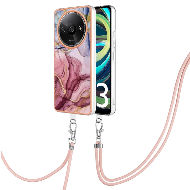 Electroplating Marble Dual-side IMD Phone Case with Lanyard, For Xiaomi Redmi Note 13 Pro 4G Global, For Xiaomi Poco M6 Pro 4G, For Xiaomi Redmi A3, For Xiaomi Redmi Note 13 4G Global, For Xiaomi Poco X6 Pro, For Xiaomi Redmi K70E                      ...