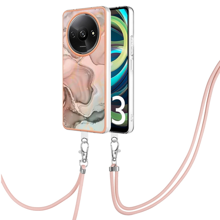 Electroplating Marble Dual-side IMD Phone Case with Lanyard, For Xiaomi Redmi Note 13 Pro 4G Global, For Xiaomi Poco M6 Pro 4G, For Xiaomi Redmi A3, For Xiaomi Redmi Note 13 4G Global, For Xiaomi Poco X6 Pro, For Xiaomi Redmi K70E                      ...