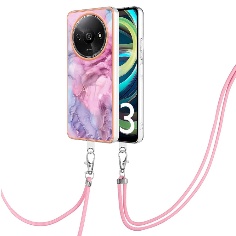 Electroplating Marble Dual-side IMD Phone Case with Lanyard, For Xiaomi Redmi Note 13 Pro 4G Global, For Xiaomi Poco M6 Pro 4G, For Xiaomi Redmi A3, For Xiaomi Redmi Note 13 4G Global, For Xiaomi Poco X6 Pro, For Xiaomi Redmi K70E                      ...