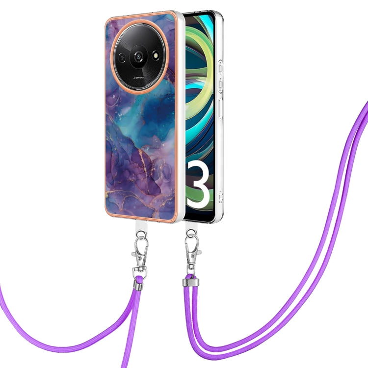 Electroplating Marble Dual-side IMD Phone Case with Lanyard, For Xiaomi Redmi Note 13 Pro 4G Global, For Xiaomi Poco M6 Pro 4G, For Xiaomi Redmi A3, For Xiaomi Redmi Note 13 4G Global, For Xiaomi Poco X6 Pro, For Xiaomi Redmi K70E                      ...