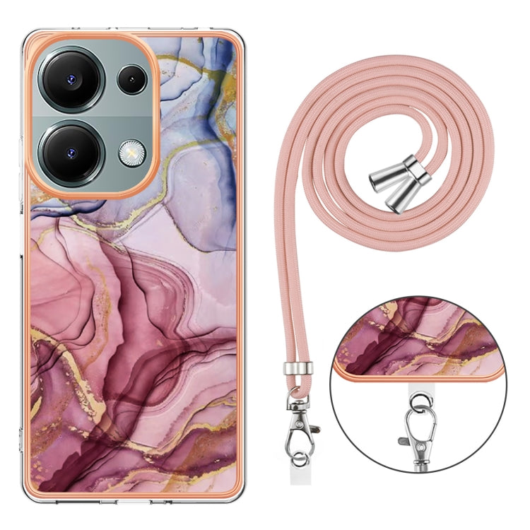 Electroplating Marble Dual-side IMD Phone Case with Lanyard, For Xiaomi Redmi Note 13 Pro 4G Global, For Xiaomi Poco M6 Pro 4G, For Xiaomi Redmi A3, For Xiaomi Redmi Note 13 4G Global, For Xiaomi Poco X6 Pro, For Xiaomi Redmi K70E                      ...