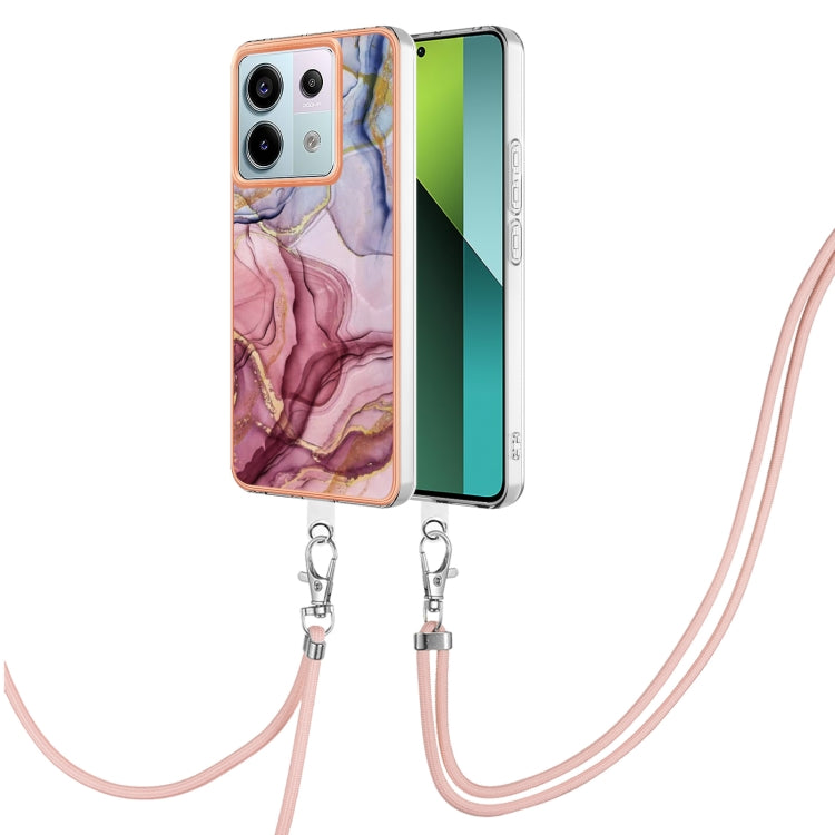 Electroplating Marble Dual-side IMD Phone Case with Lanyard, For Xiaomi Redmi Note 13 Pro+ 5G, For Xiaomi Redmi Note 13 Pro 5G Global, For Xiaomi 13T/13T Pro, For Xiaomi Poco F5 5G, For Xiaomi Poco F5 Pro 5G / Redmi K60, For Xiaomi Redmi Note 12S 4G   ...