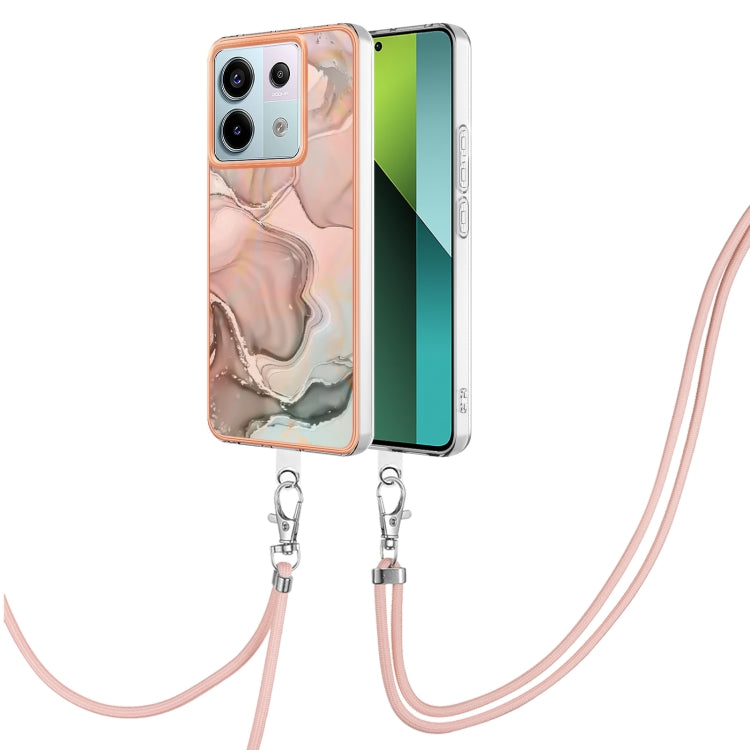 Electroplating Marble Dual-side IMD Phone Case with Lanyard, For Xiaomi Redmi Note 13 Pro+ 5G, For Xiaomi Redmi Note 13 Pro 5G Global, For Xiaomi 13T/13T Pro, For Xiaomi Poco F5 5G, For Xiaomi Poco F5 Pro 5G / Redmi K60, For Xiaomi Redmi Note 12S 4G   ...