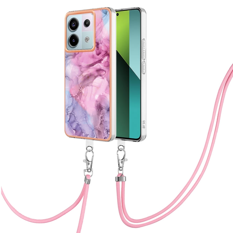 Electroplating Marble Dual-side IMD Phone Case with Lanyard, For Xiaomi Redmi Note 13 Pro+ 5G, For Xiaomi Redmi Note 13 Pro 5G Global, For Xiaomi 13T/13T Pro, For Xiaomi Poco F5 5G, For Xiaomi Poco F5 Pro 5G / Redmi K60, For Xiaomi Redmi Note 12S 4G   ...