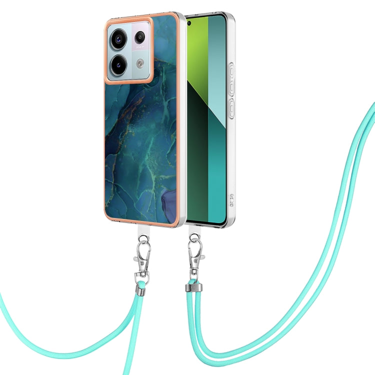 Electroplating Marble Dual-side IMD Phone Case with Lanyard, For Xiaomi Redmi Note 13 Pro+ 5G, For Xiaomi Redmi Note 13 Pro 5G Global, For Xiaomi 13T/13T Pro, For Xiaomi Poco F5 5G, For Xiaomi Poco F5 Pro 5G / Redmi K60, For Xiaomi Redmi Note 12S 4G   ...