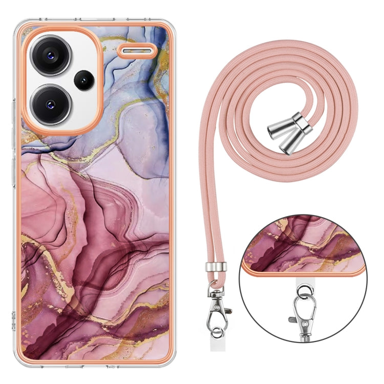 Electroplating Marble Dual-side IMD Phone Case with Lanyard, For Xiaomi Redmi Note 13 Pro+ 5G, For Xiaomi Redmi Note 13 Pro 5G Global, For Xiaomi 13T/13T Pro, For Xiaomi Poco F5 5G, For Xiaomi Poco F5 Pro 5G / Redmi K60, For Xiaomi Redmi Note 12S 4G   ...