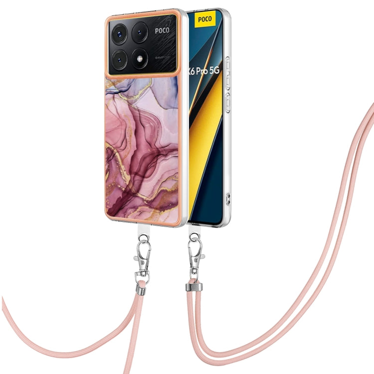 Electroplating Marble Dual-side IMD Phone Case with Lanyard, For Xiaomi Redmi Note 13 Pro 4G Global, For Xiaomi Poco M6 Pro 4G, For Xiaomi Redmi A3, For Xiaomi Redmi Note 13 4G Global, For Xiaomi Poco X6 Pro, For Xiaomi Redmi K70E                      ...