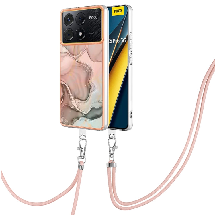 Electroplating Marble Dual-side IMD Phone Case with Lanyard, For Xiaomi Redmi Note 13 Pro 4G Global, For Xiaomi Poco M6 Pro 4G, For Xiaomi Redmi A3, For Xiaomi Redmi Note 13 4G Global, For Xiaomi Poco X6 Pro, For Xiaomi Redmi K70E                      ...