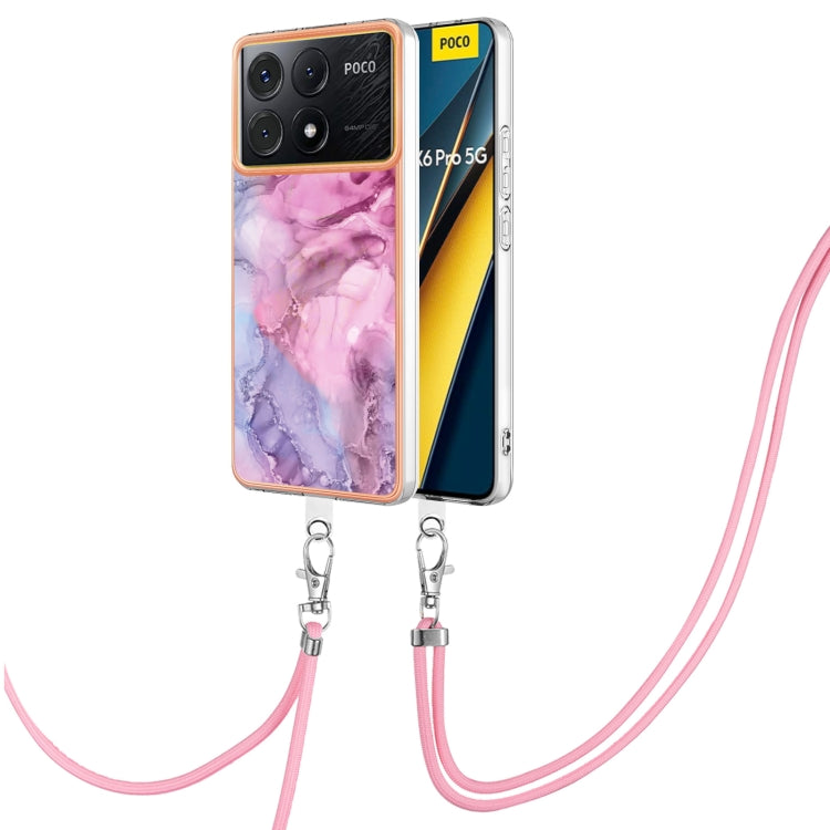 Electroplating Marble Dual-side IMD Phone Case with Lanyard, For Xiaomi Redmi Note 13 Pro 4G Global, For Xiaomi Poco M6 Pro 4G, For Xiaomi Redmi A3, For Xiaomi Redmi Note 13 4G Global, For Xiaomi Poco X6 Pro, For Xiaomi Redmi K70E                      ...